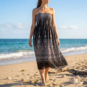 Lapis Soft Flowy Boho Dress One Size
